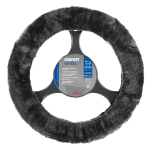 Comfort Wheel, coprivolante elasticizzato in vera pelliccia - Antracite - Ø 35-42 cm