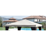 Top Copertura X Gazebo Legno 3X3Poliest.Bianc