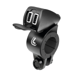 38828 USB-FIX TREK DOPPIO CARICATORE USB RESISTENTE IMPERMEABILE FISSAGGIO  12/24V