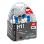 12V Lampada alogena Blu-Xe - H11 - 55W - PGJ19-2 - 2 pz - Scatola Plast.