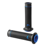 COPPIA MANOPOLE BICOLORE NERO / BLU 22MM 25MM GRIP SPORTIVO MOTO SCOOTER